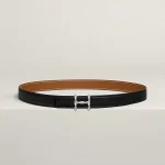 H Torsade belt buckle & Reversible leather strap 24 mm